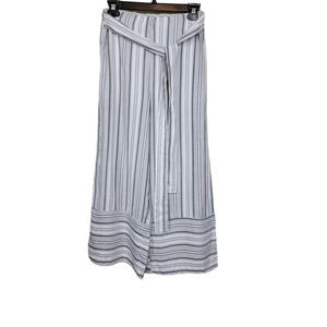 Blue Blush Belted Palazzo Pants Women's Medium Cropped High Rise Wide Leg